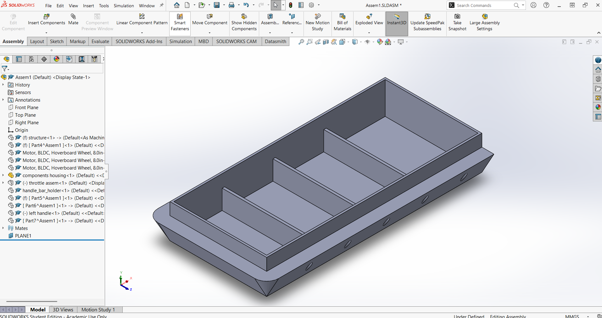 CAD model of PCB enclosure